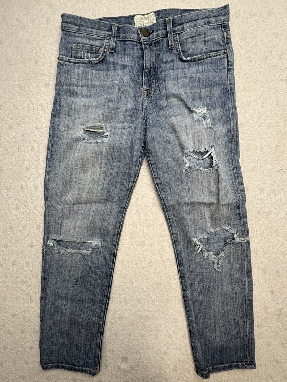 Current/Elliott Women's Jeans Boyfriend Cut, Super Loved Distress Size 24